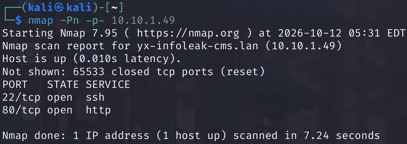 nmap 扫描结果